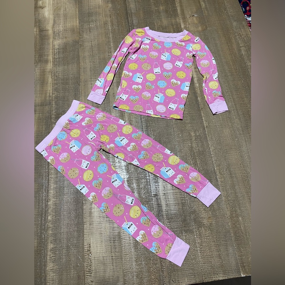 Little Sleepies Pink and Yellow Pajama Set with Fun Print